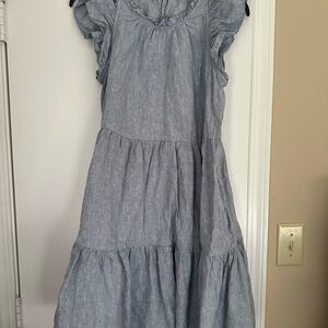 LAKE Light Blue Linen Dress